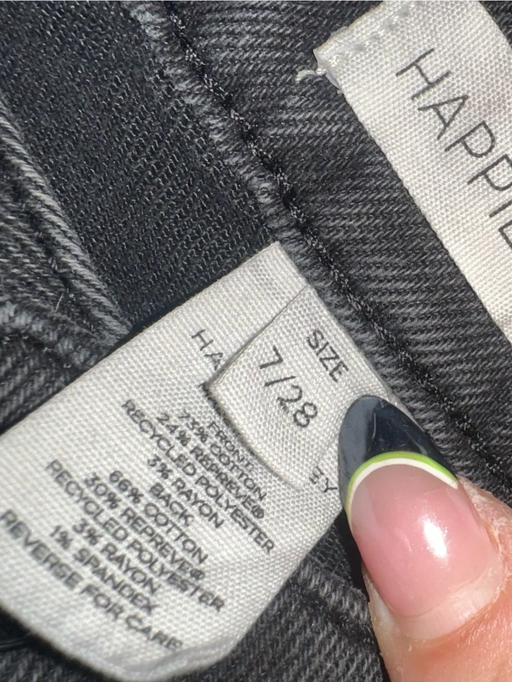 Happily Grey Women's Washed Black Frayed Hem Denim Shorts - NWT Size 7/28